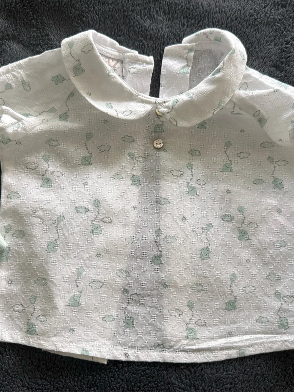 Baby Mint Green Romper with White Printed Shirt (3 - 6m)